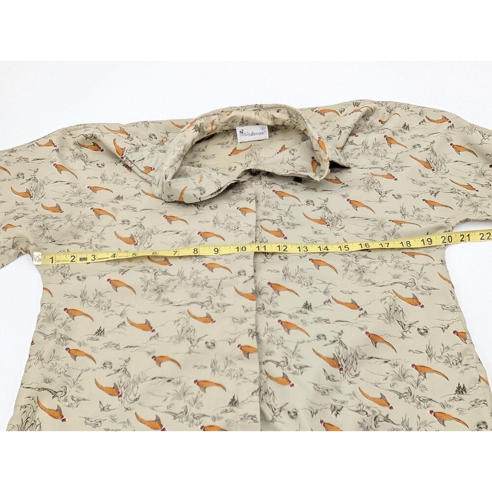 Vintage Weathervane Pheasant Bird Print Silky Blouse - Picture 5 of 10